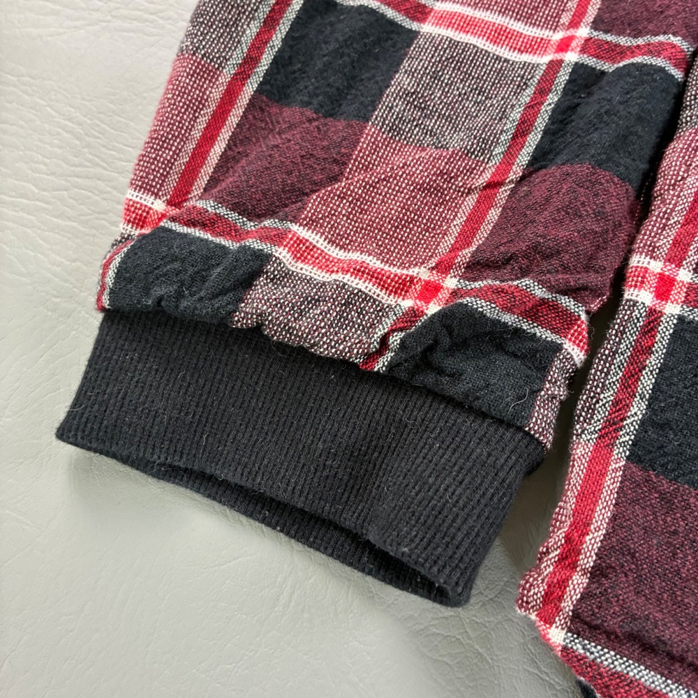 Rocawear Grit Iron Work Wear Mens Large Red Black Plaid Lined Flannel Shirt Read - Picture 9 of 14